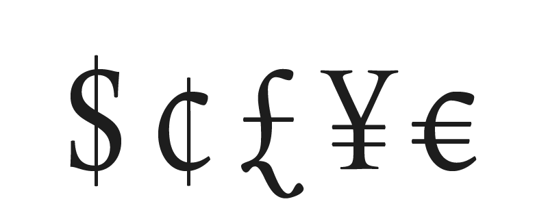 basic money signs